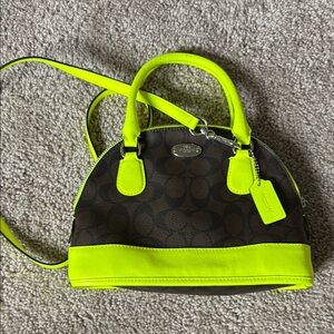 Coach Brown and Yellow Crossbody Bag